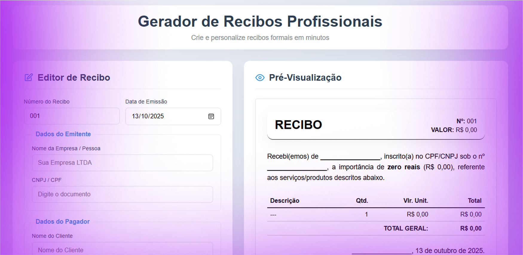 GERADOR DE RECIBOS